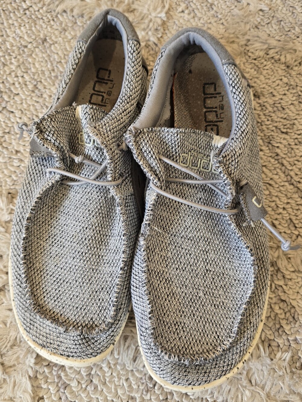 Hey Dude Wally Free Grey Size Men's 7 Women's 8.5 Slip On Walking Shoes EU 40